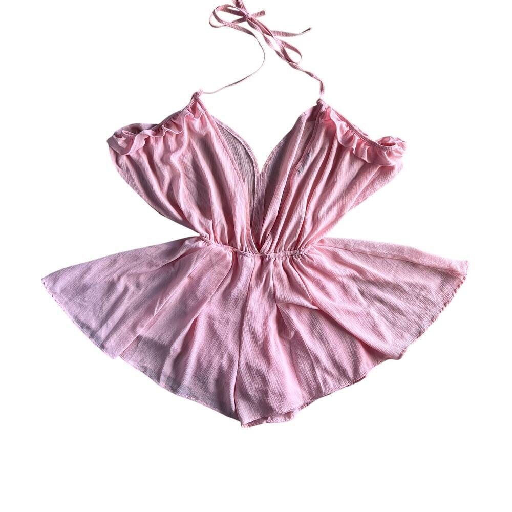 Sexy Pink Open-Back Romper Dress – Fits Small - Made in Peru